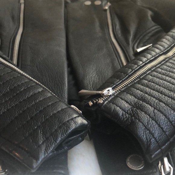 BCBG MAX AZRIA Black Leather Jacket - Picture 3 of 6